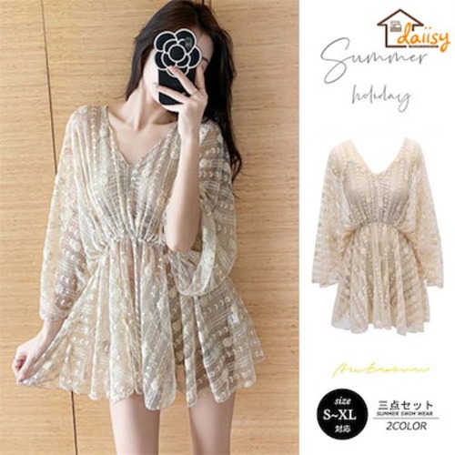 3点セット 露出控えめ 水着 レディース 体型カバー ビキニ セパレート フィットネス タンキニ 大きいサイズ セットアップ 韓国 かわいい セクシー スポーツ おしゃれ ビキニ水着 ファション タン