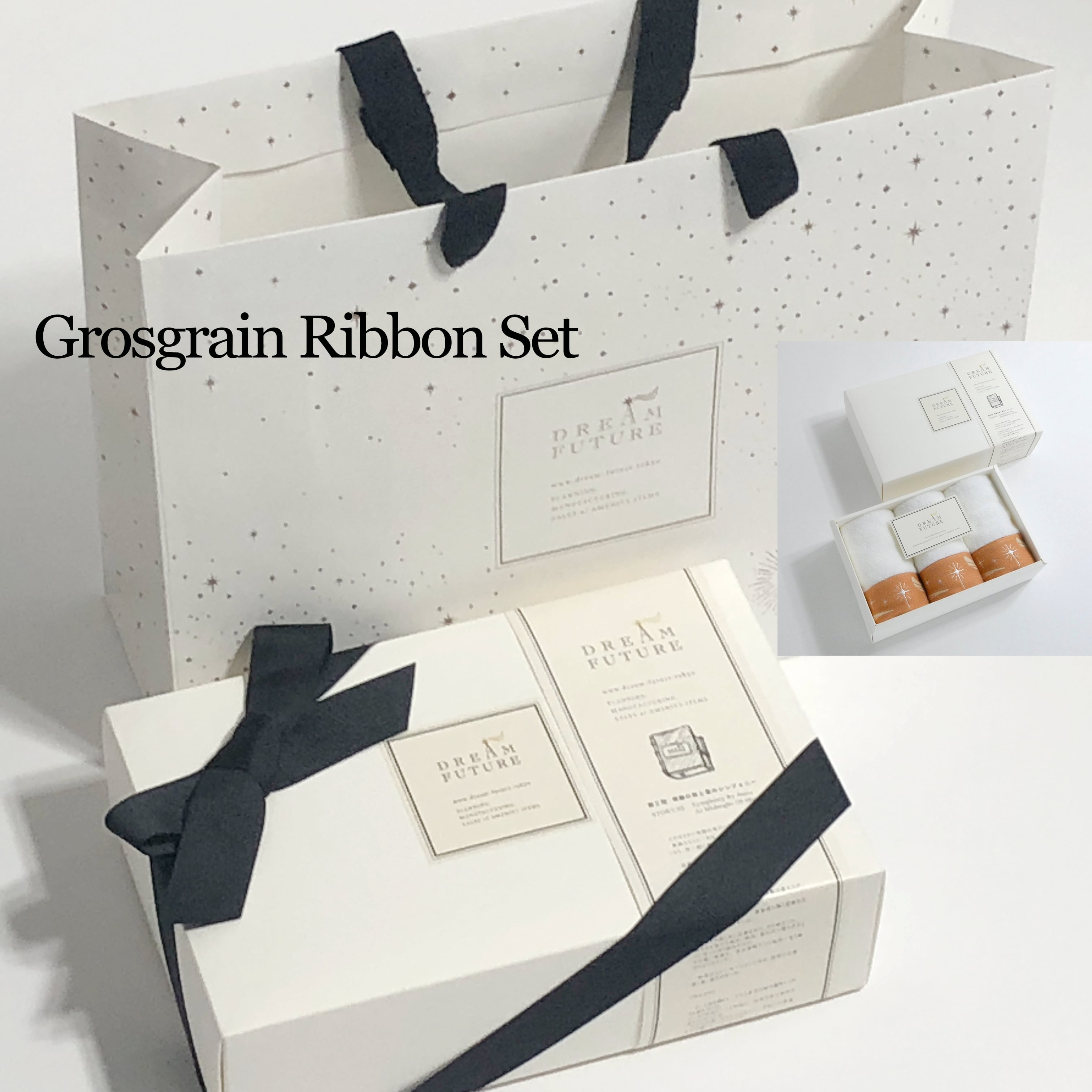 グログランリボン付きスペシャル Wash Towel 3枚セットTwinkle ORANGE/Twinkle ORANGE/Twinkle ORANGE