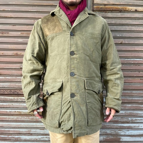 70s デンマーク製 MUSK OX ハンティングジャケット ヴィンテージ XL 54 ユーロ ミリタリージャケット ジャングルクロス カーキ 80s