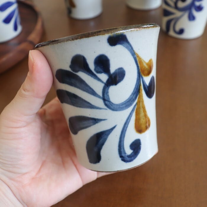 やちむん 陶眞窯 フリーカップ 唐草 Yachimun Cup Arabesque #411 | 和