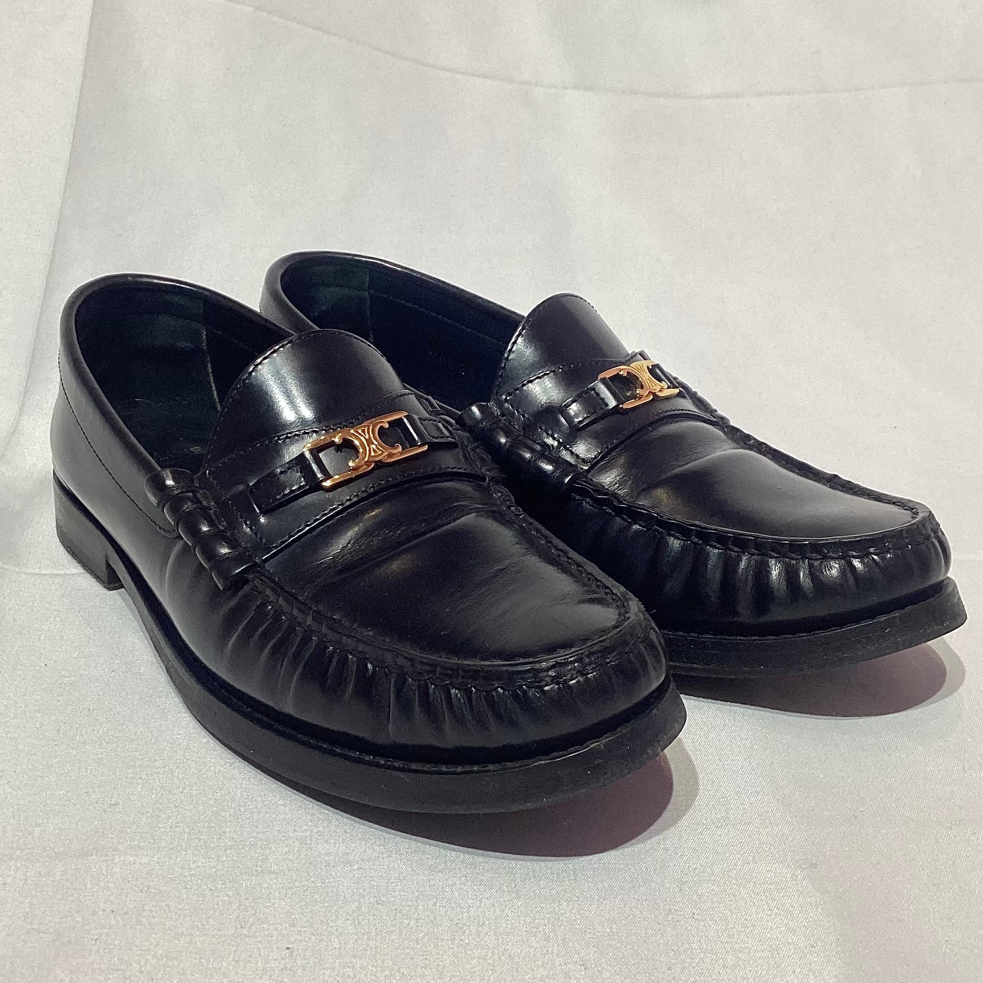 CELINE トリオンフ ローファー カーフレザー ブラック セリーヌ