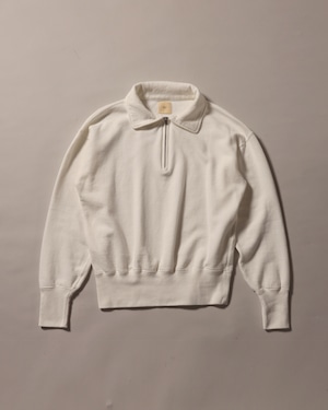 WV / Zipper Front Sustainable Sweat Shirt - White