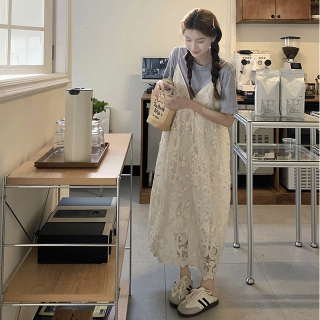 ワンピース キャミ ノースリーブ キャミソール Vネック カシュクール 透け感 花柄 総レース ボヘミアン 前開き かわいい 大人可愛い こなれ感 クール 無地 春 夏 秋 冬 オールシーズン シーズンレス 10代 20代 30代 40代 レディース 女性用 ママ 休日 パーティー イベント 着回し 普段使い  重ね着  コーデ モテ インスタ映え S M L XL 2XL 3XL 4XL  ホワイト