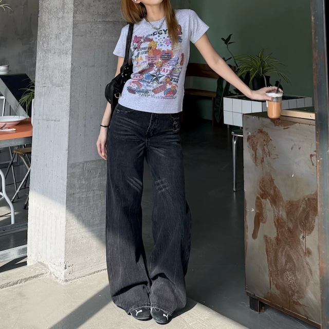 レトロコラージュグラフィックTシャツ 2col R02475