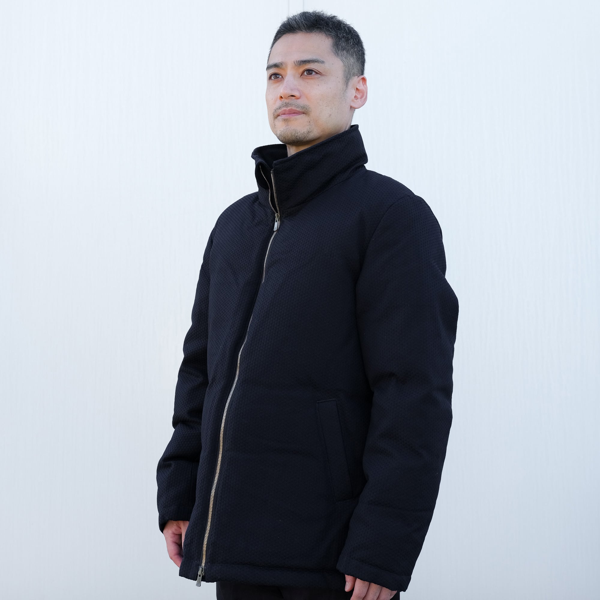 在庫品限り】023-SSK 本染め刺子ダウンジャケット（裂き織ポケット付