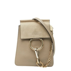 クロエ フェイ スモール 斜め掛け ショルダーバッグ ベージュ スウェード レザー レディース Chloe 【中古】