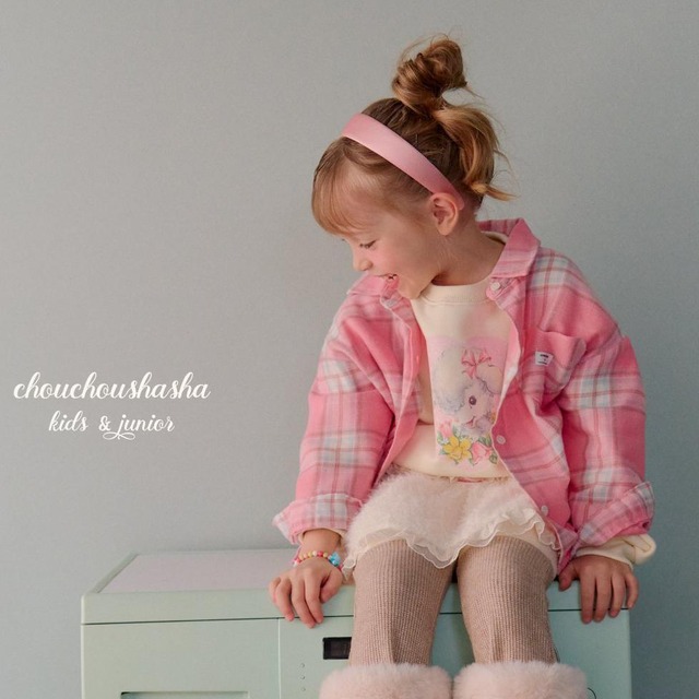 «sold out»«chouchou shasha» ハートチェックシャツ 2colors