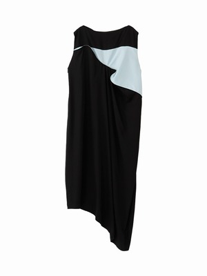 Piping dress / black ×light blue  / W15DR02