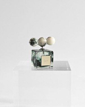 LinK CUBE. [natural stone×dark green]