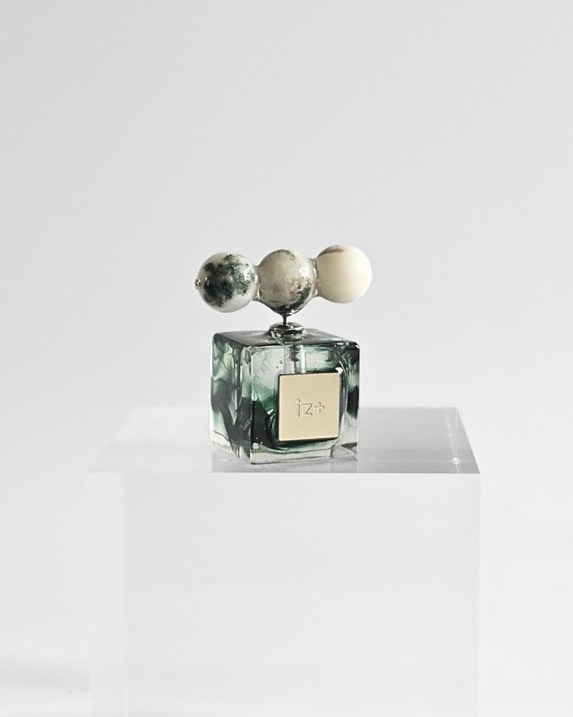 LinK CUBE. [natural stone×dark green]