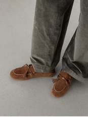Bouclé Suede Tassel Loafers F0834