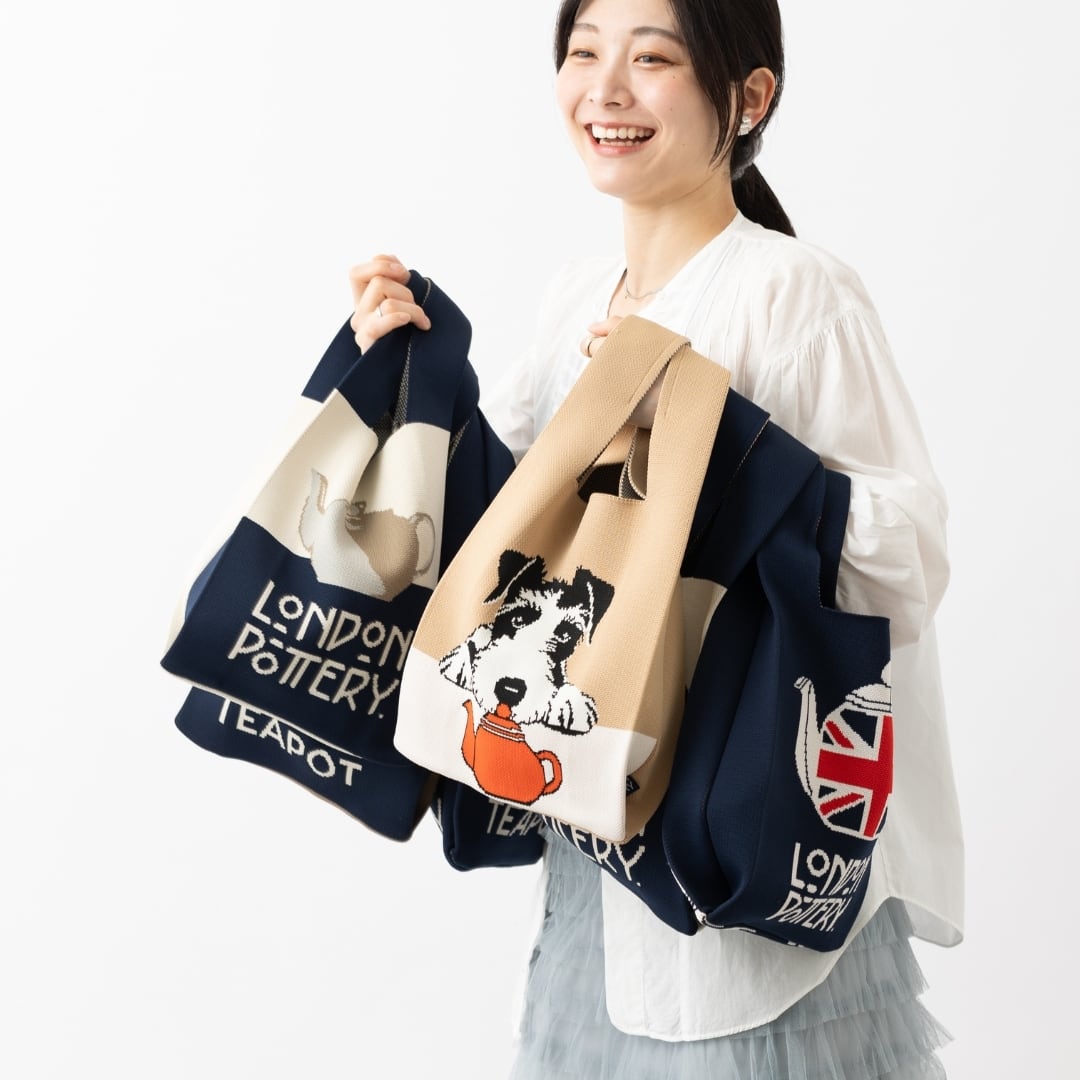 公式 先行販売 ロンドンポタリー ニットトートバッグ 05.Orange