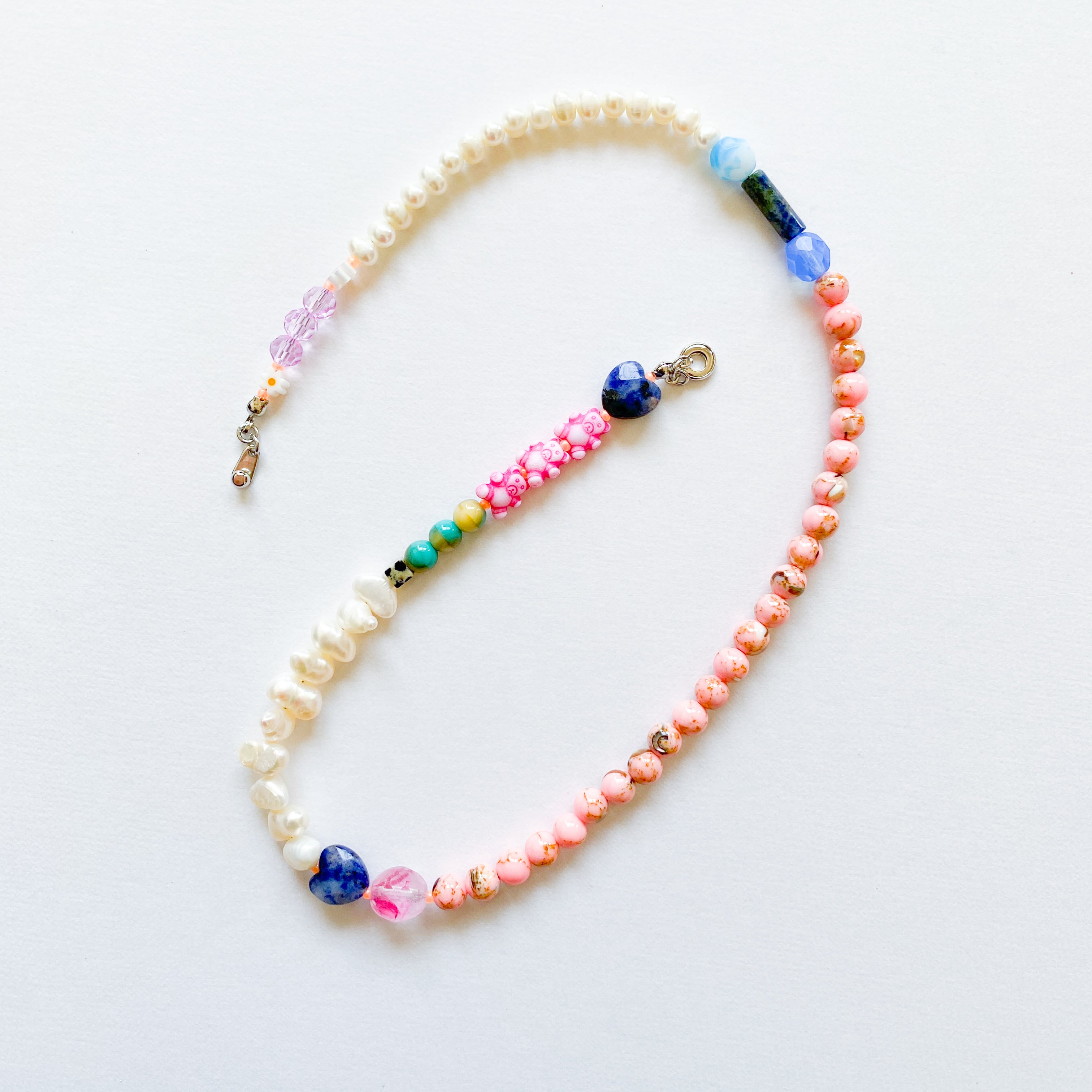 淡水パールとビーズのネックレス