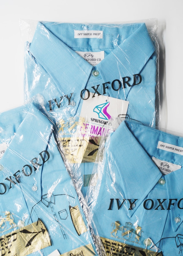 (Dead stock) 70’s long collar button down cotton shirt