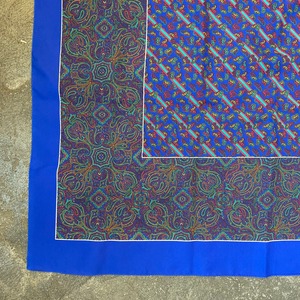 USED blue paisley scarf