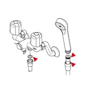 KVK シャワーホースパッキンセット PZKF26-3 ブラック