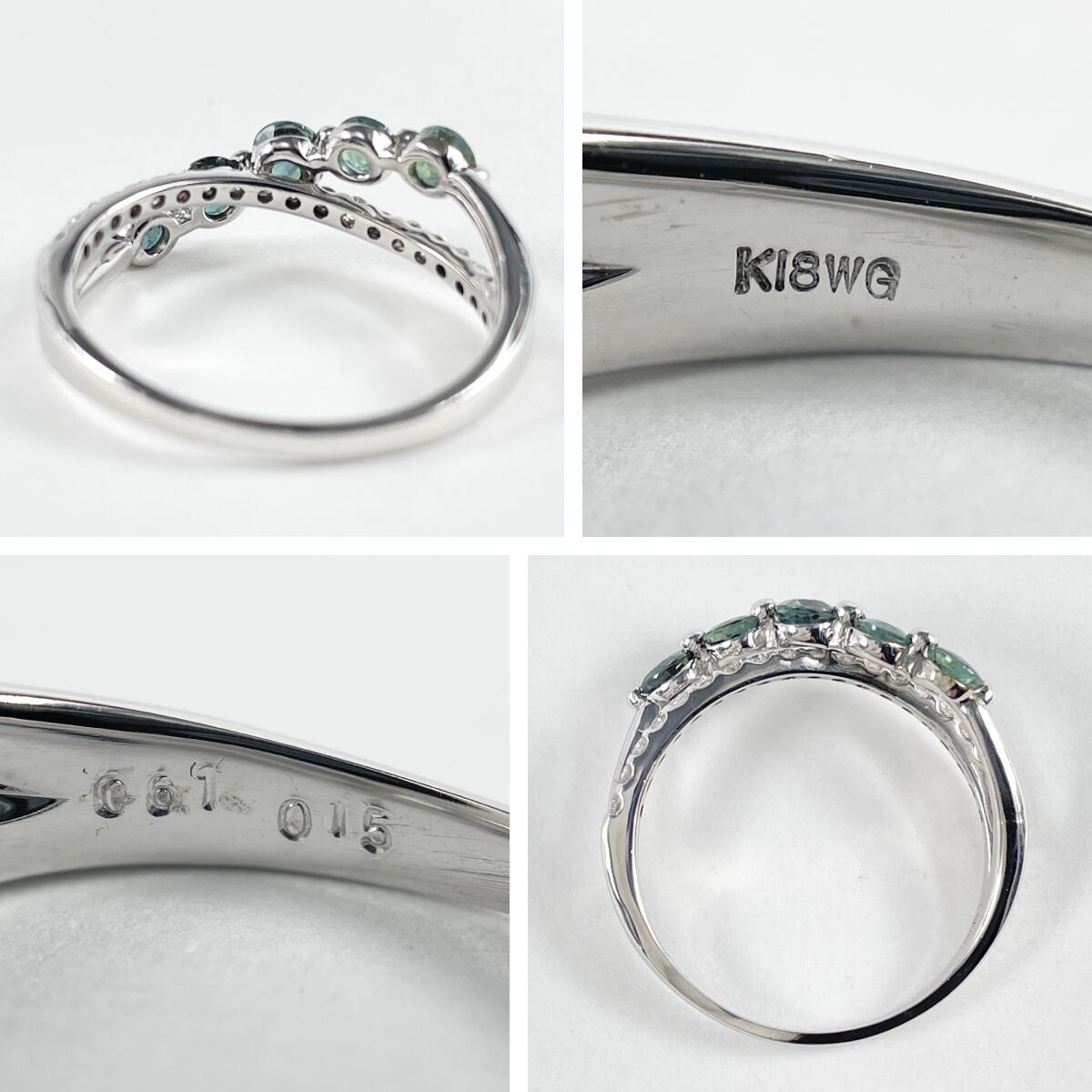 K18WG 天然アレキサンドライト 0.61ct 天然ダイヤ 0.15ct K18WG 天然アレキサンドライト 0.61ct 天然ダイヤ 0.15ct