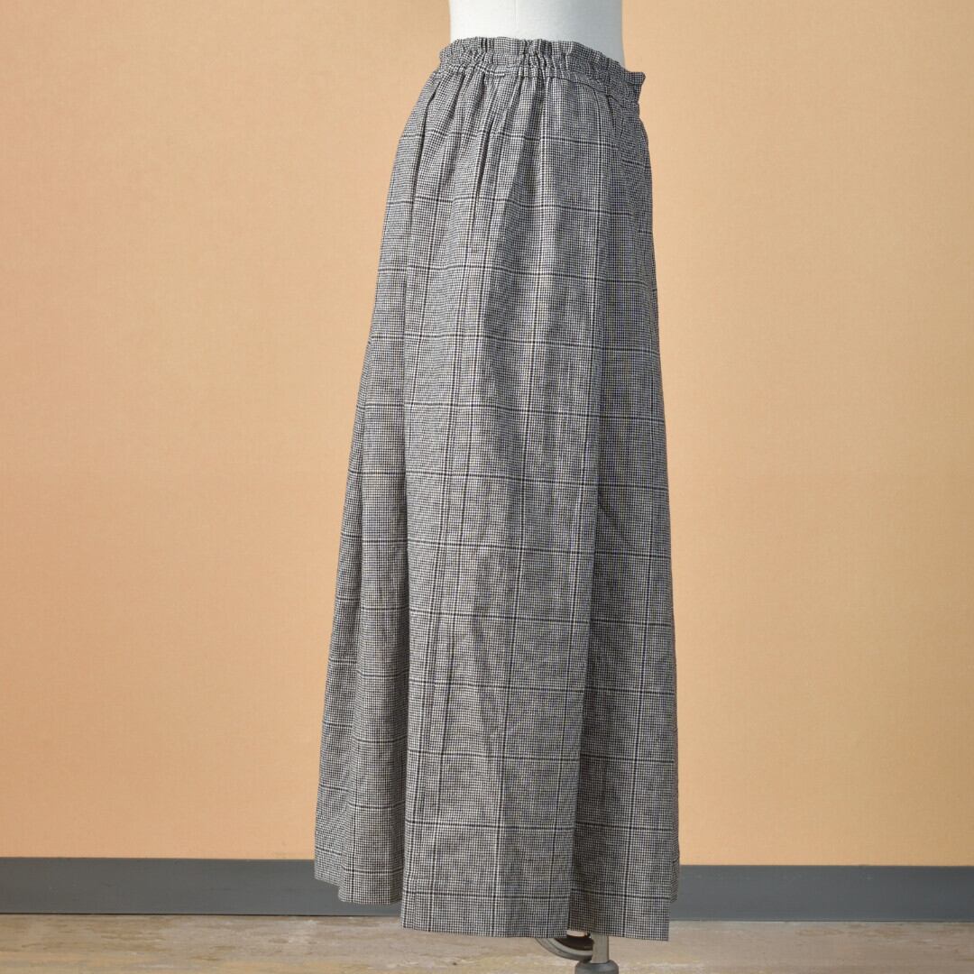 LinenYa リネンや コットンリネンタックスカート・チェック2 ちょっとアクセントの柄が欲しい時に最適です