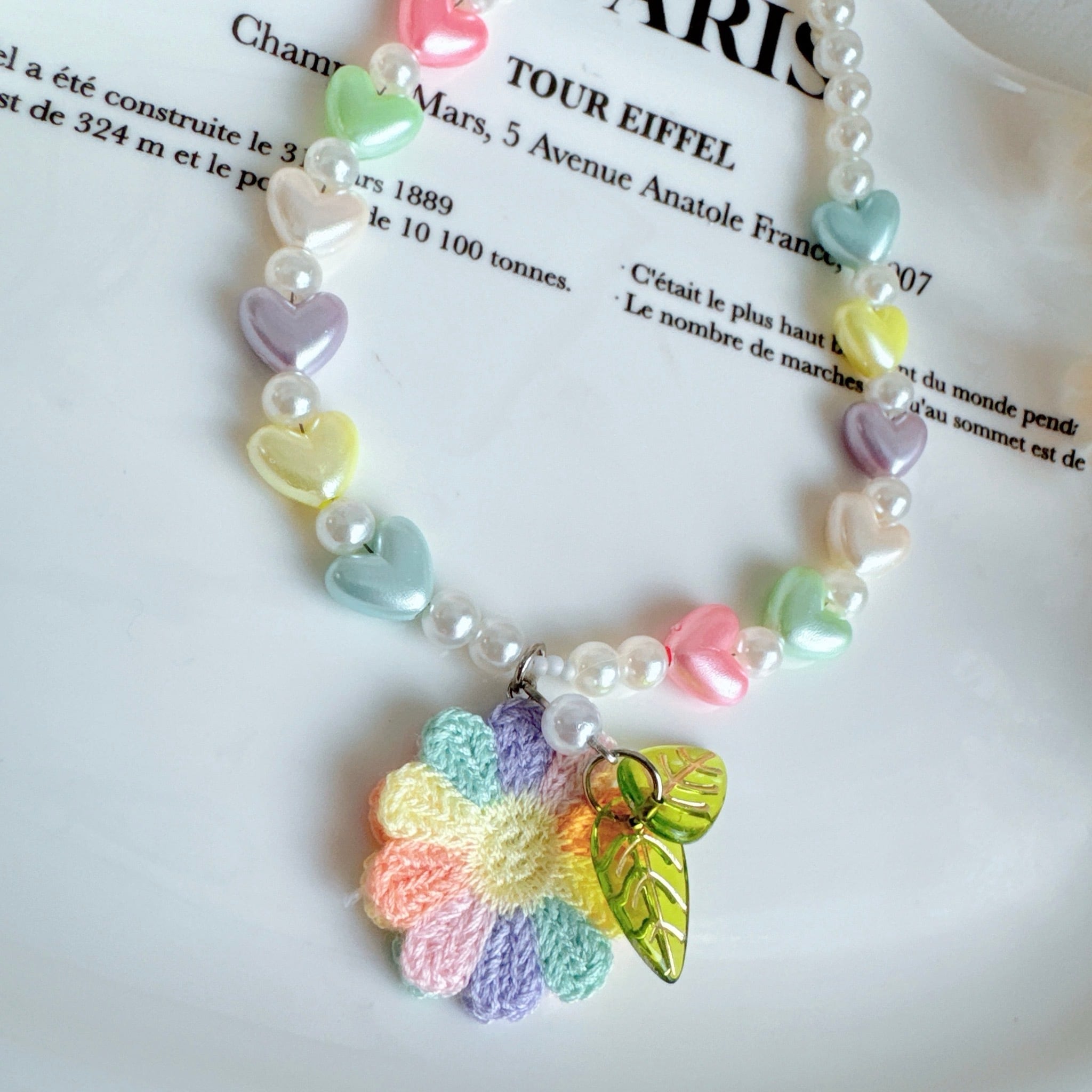 パステルフラワーネックレス