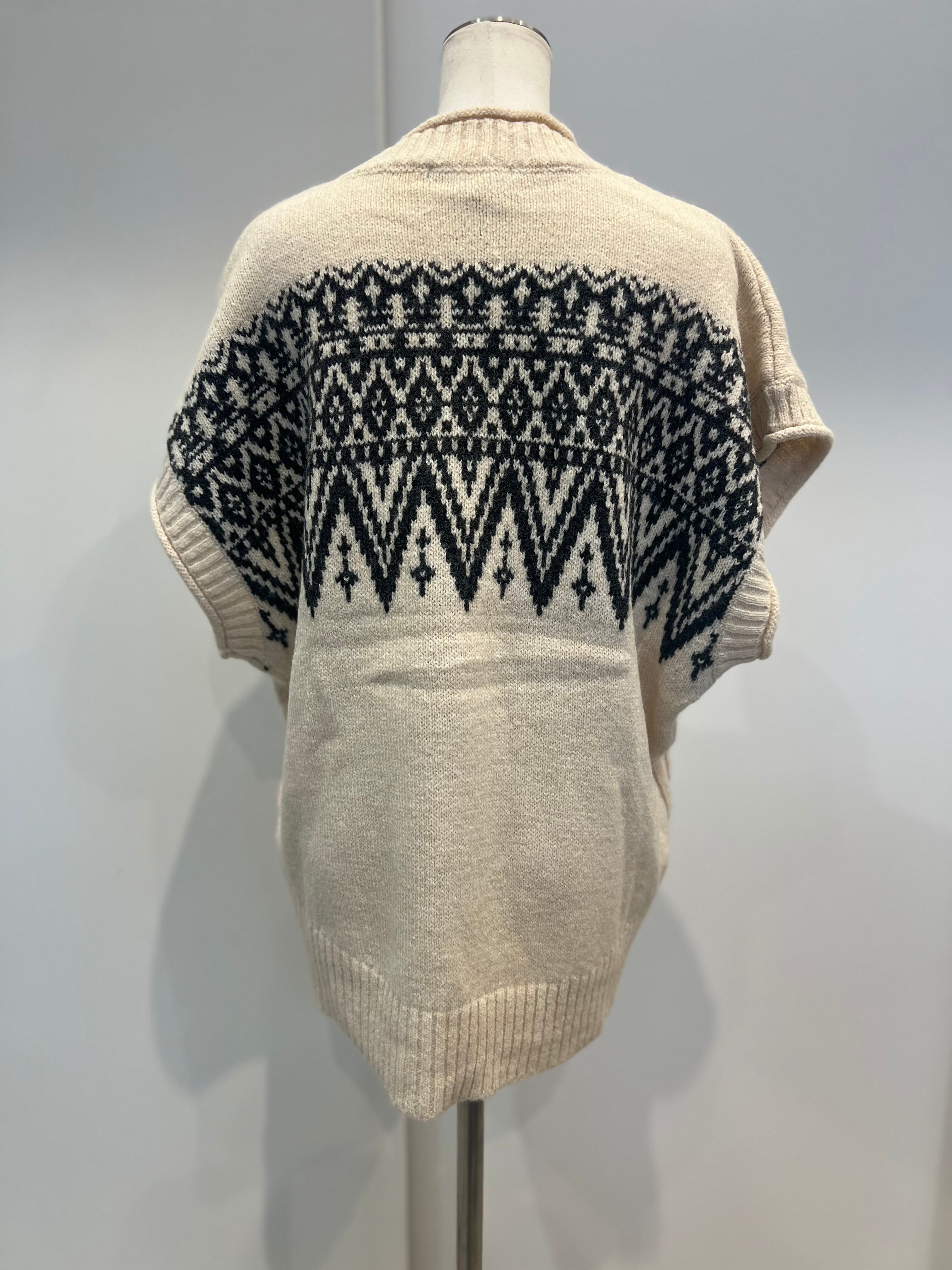 【SELECT】フェアアイル柄ワイドベスト 39-0422