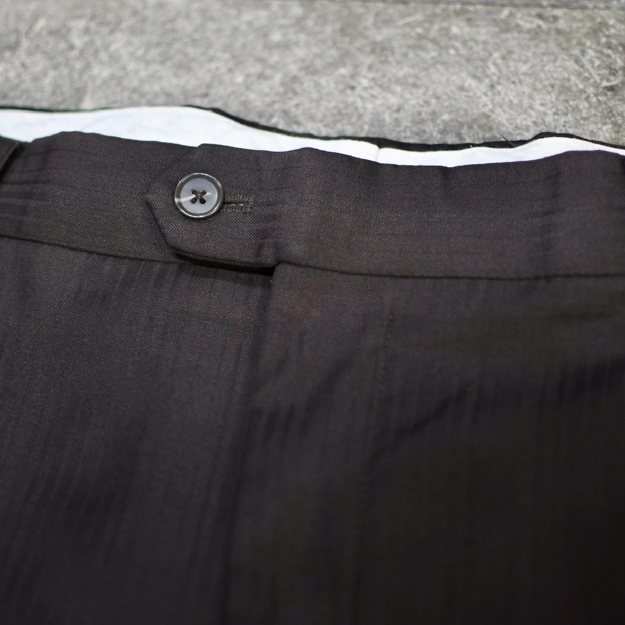 stripe wide slacks brown