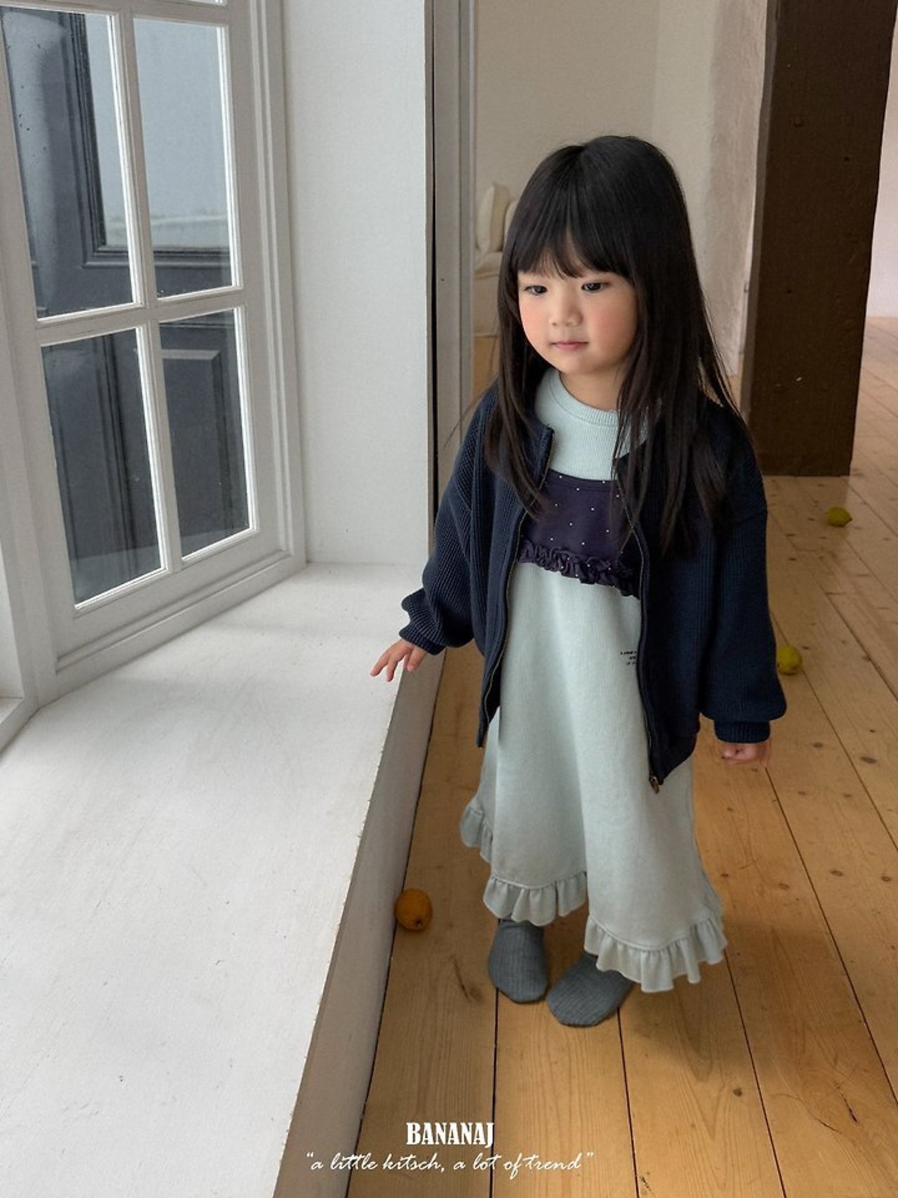 韓国子供服 / BANANA J / 26Autumn / ワッフル ジャケット / 秋服 / キッズ *XS~JS*