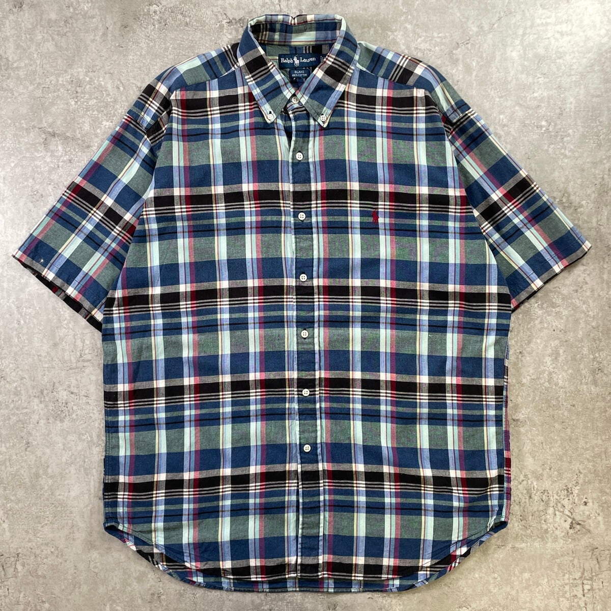vintage ヴィンテージ レトロ古着 エンブレム刺繍シャツ 半袖 白×紺 L/古着 半袖 ビンテージ Tシャツ メンズ 90s サメ ハワイ コットン