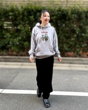 男女兼用　フーディープルオーバーLEONoriginal　グレー　150〜4XL