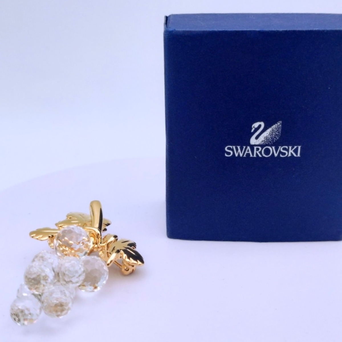 lSWAROVSKI スワロフスキー ブローチ グレープ ぶどう クリスタル 