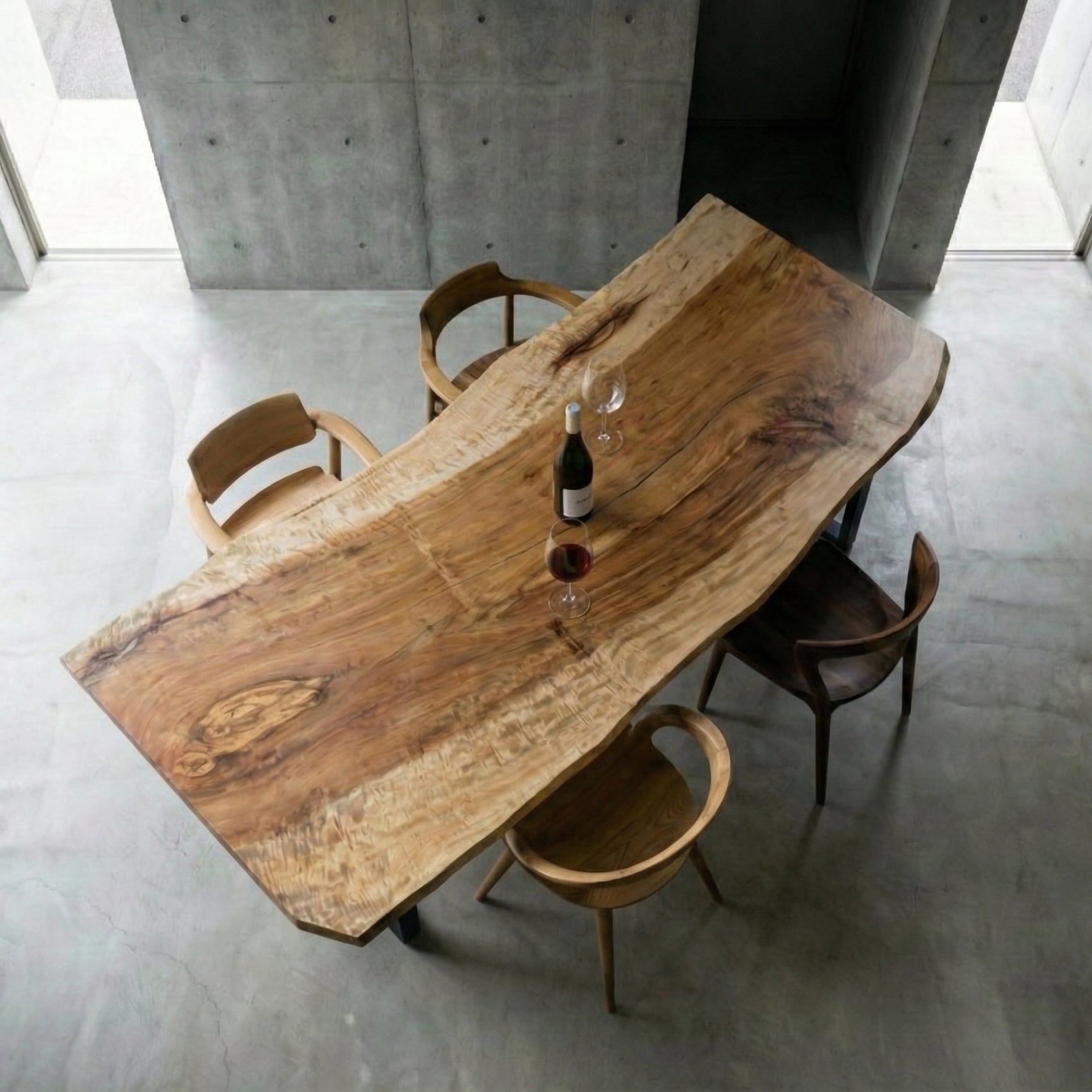 【Premium】栃(トチ)_2600×960-1020×65_青山店_テーブル天板/一枚板 211414