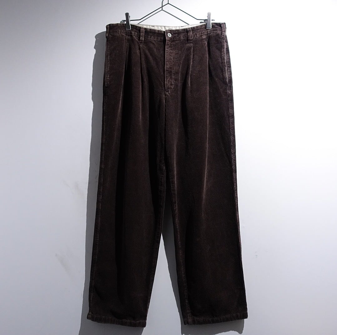 90s "DOCKERS" Brown 2-Tuck Wide Corduroy Pants