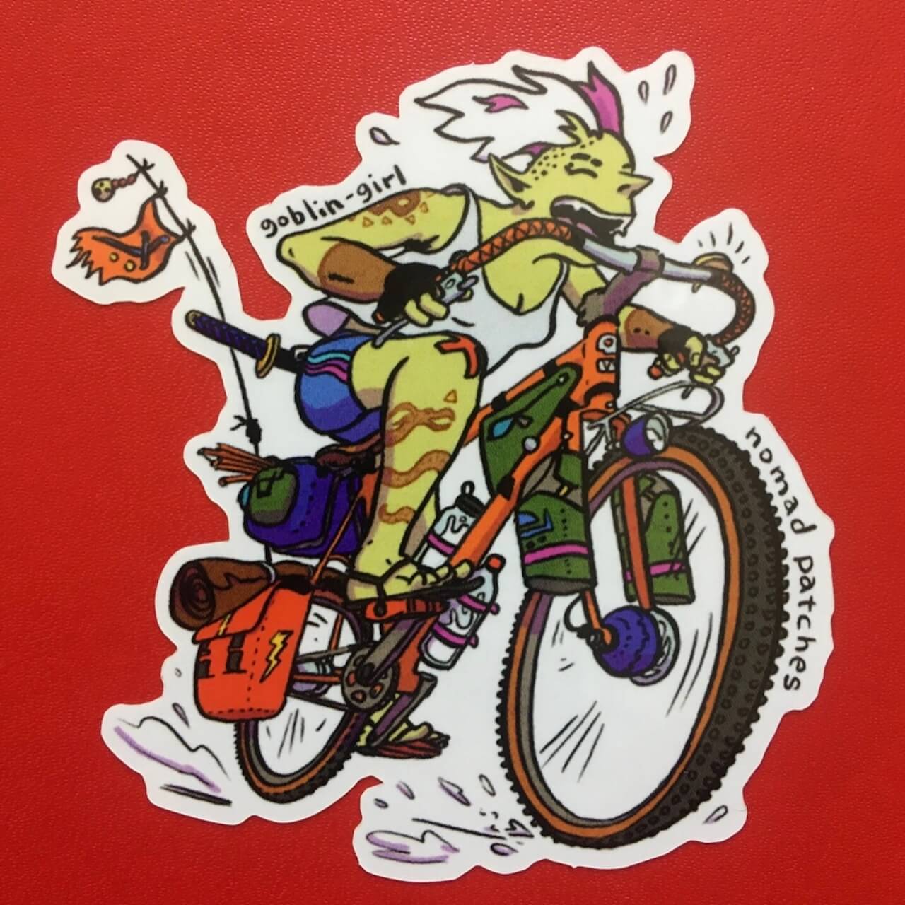 【nomad patches】 ステッカー Goblin Girl Bikepacking Sticker ブリトーハウス｜人と被らない
