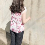 2重袖が可愛い 涼しく着る 花柄シアーブラウス｜ブルー｜サムネイル13