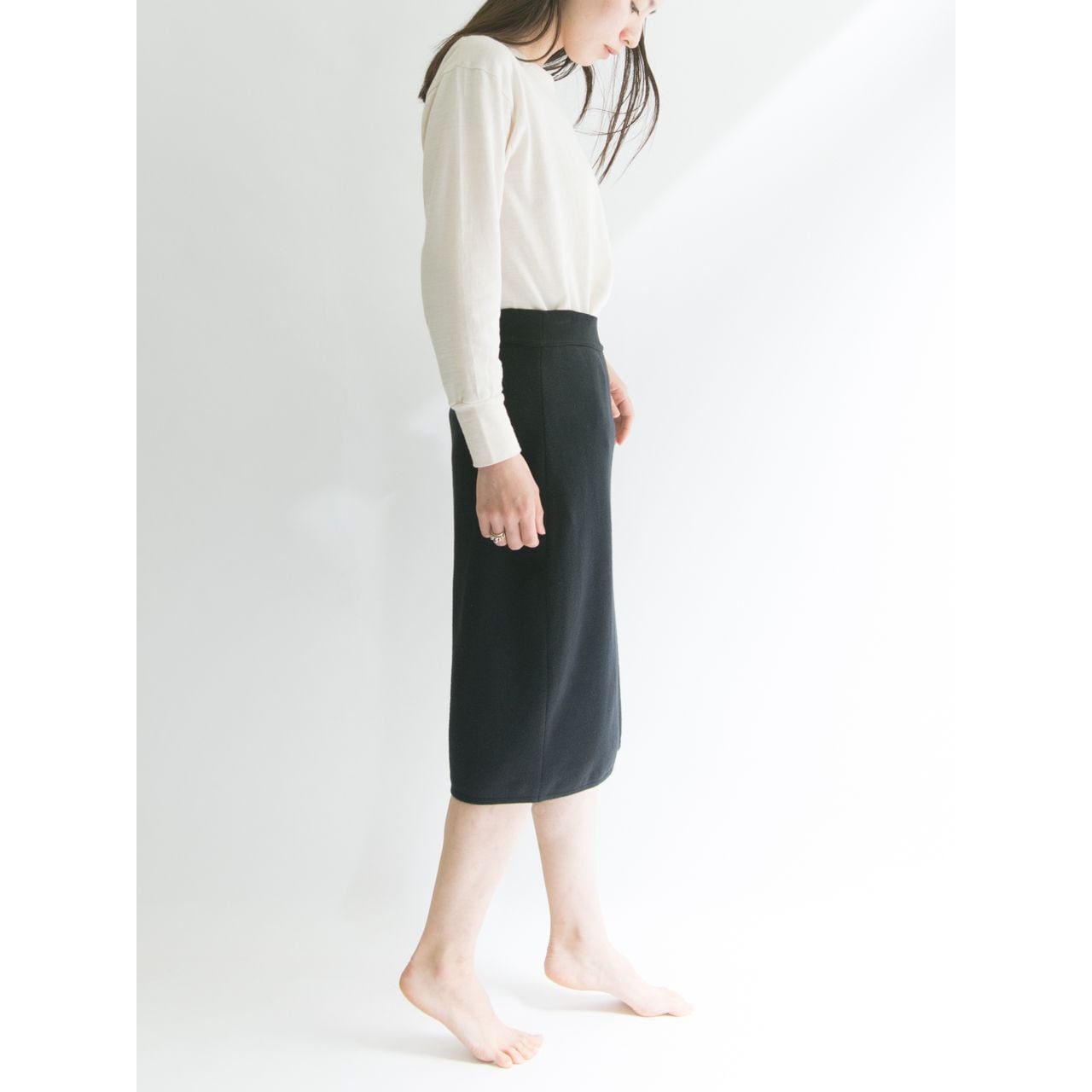 【RENA LANGE】Made in Italy 80's cotton knit cocoon skirt（レナランゲ イタリア製コットンニットコクーンスカート）4d