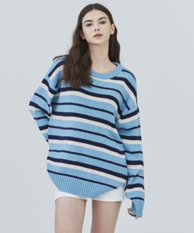 [AMES-WORLDWIDE] MULTI STRIPE KNIT_SB(21FWTP12)
