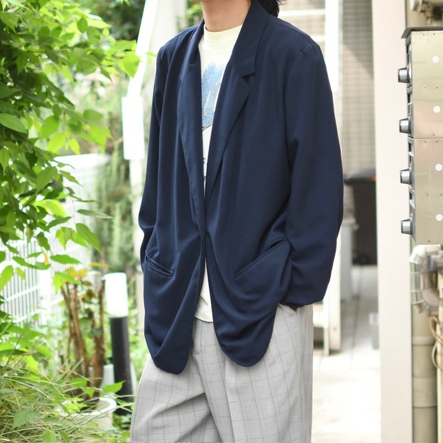 SAG HARBOR rayon blend easy tailored jacket navy