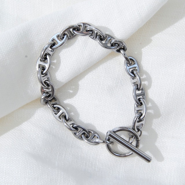 316L  ( サージカルステンレス )  anchor bracelet 【SILVER】#b08