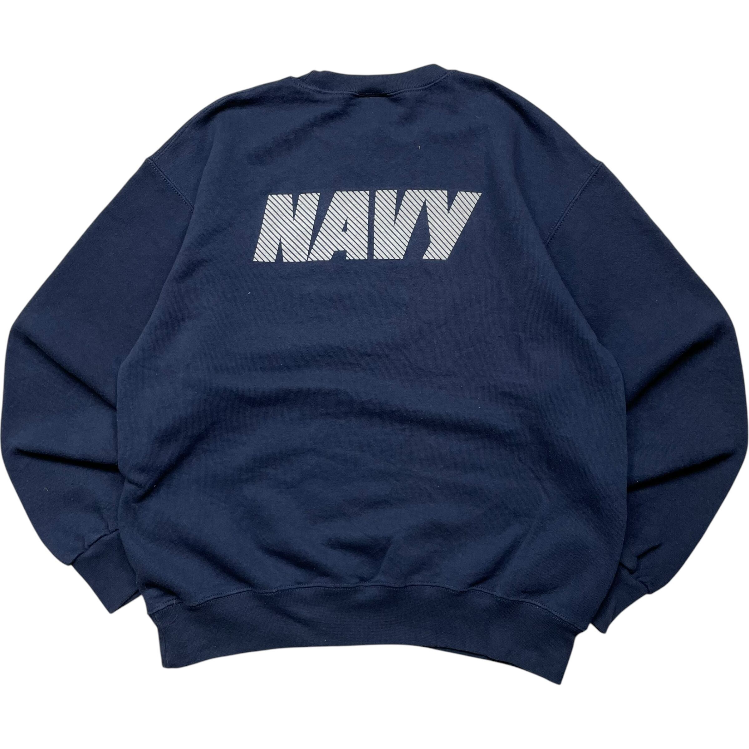 《M》 U.S.NAVY アメリカ海軍 スウェット ロゴ ネイビー USA製 no.5200