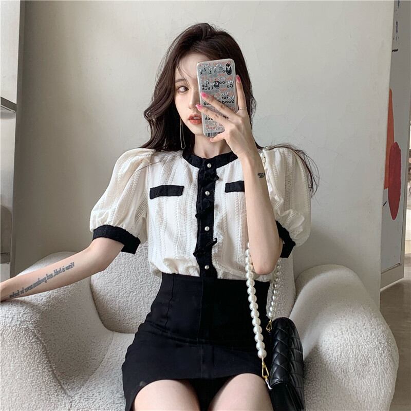 レースリボンニットカーディガンジャケット レディースサマー薄手スリーブショート半袖トップス ハーフスリーブ 夏物 ブラックストロベリース69198134346