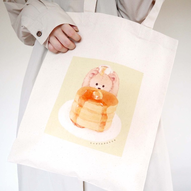 くまとパンケーキのトートバッグ