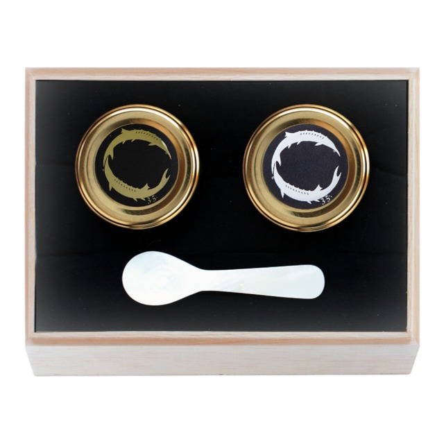 【贈り物に】新見キャビアバター5種セット【白蝶貝スプーン付き】(15g) | GF021