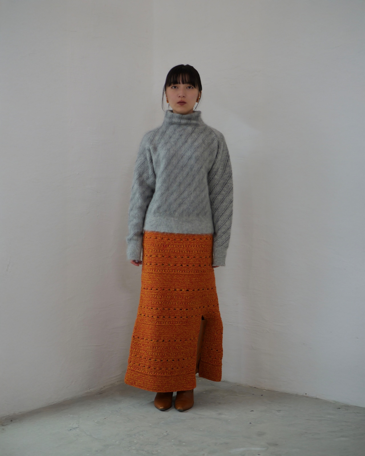 RITSUKO KARITA - rich Mohair Knit :Hair|グレイヘア着想/片袖無加工