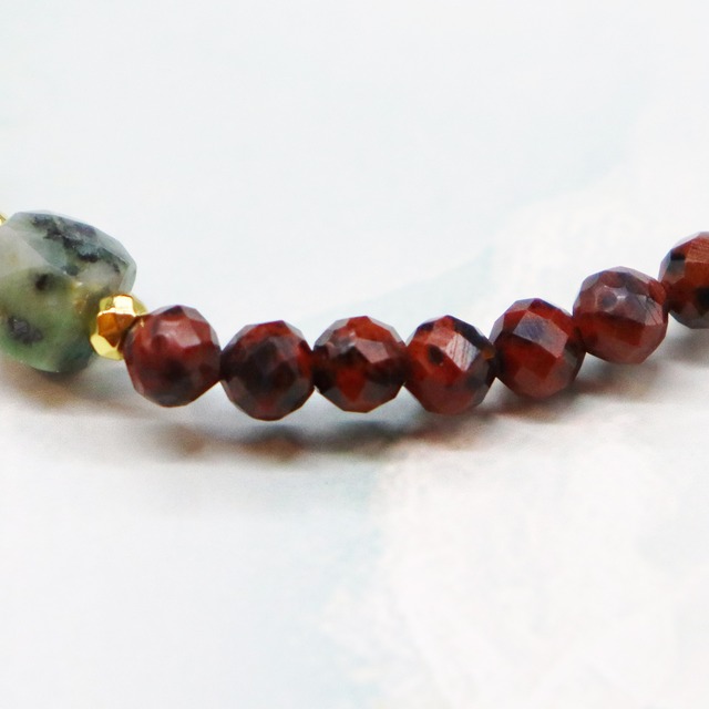 【ONLINE SHOP限定】【Like a Honey Candy】虎牙天珠×シトリン×アフリカンターコイズ×マホガニーオブシディアン ブレスレット