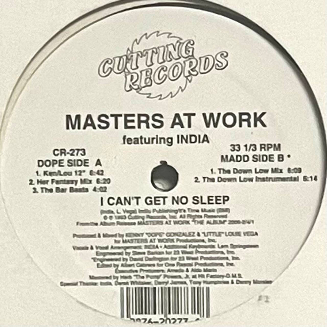 Masters At Work Featuring India – I Can't Get No Sleep