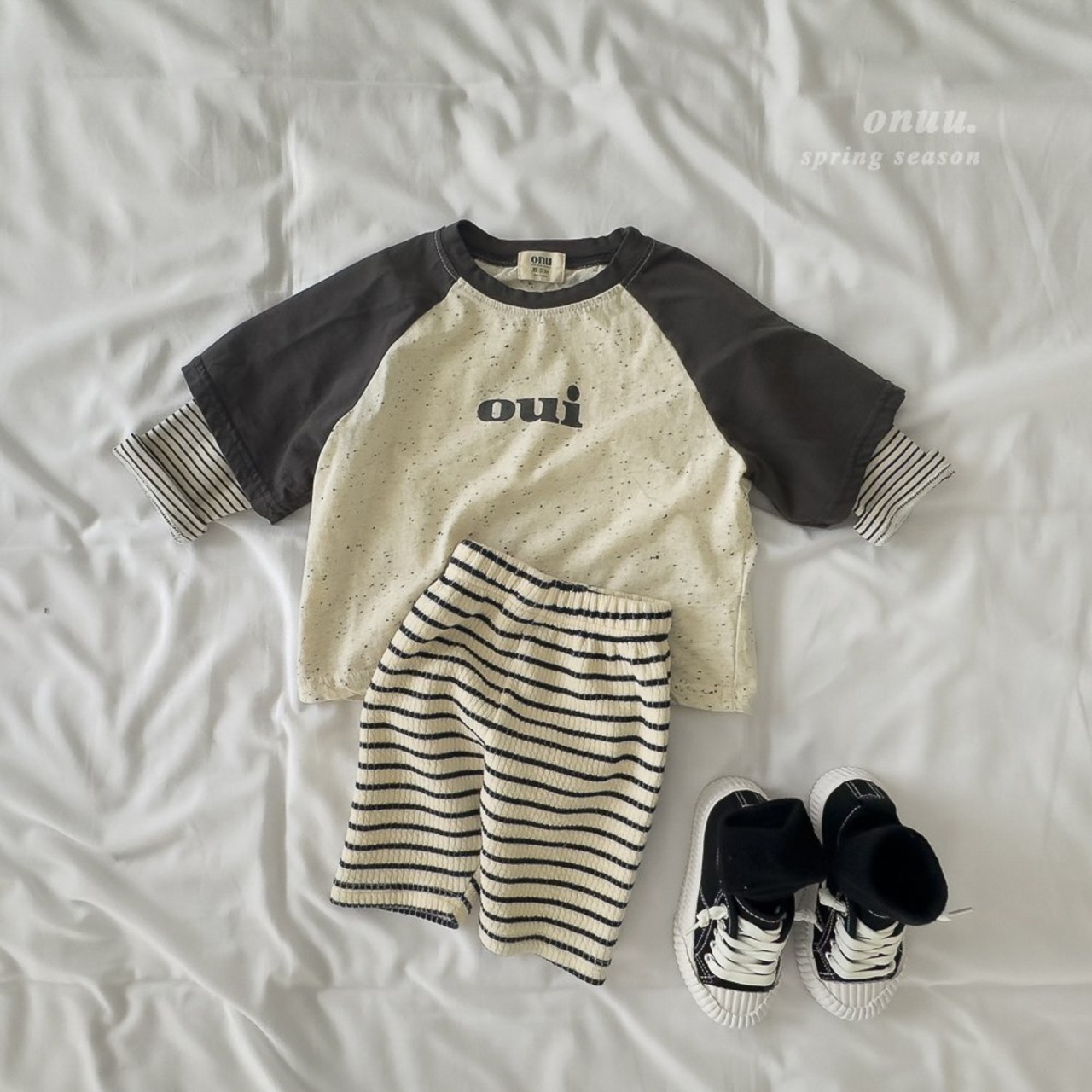 【ONU】ouiラグランTシャツ melange 70~120cm 240210on - 9