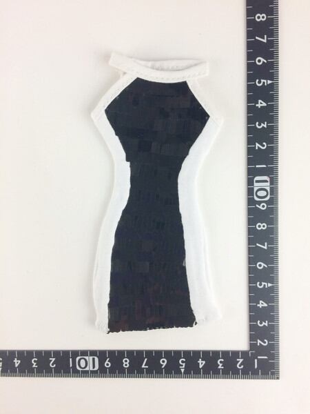 ドール服 1/6 女性用27 スパンコールドレス WHITE BLACK VG - 画像1