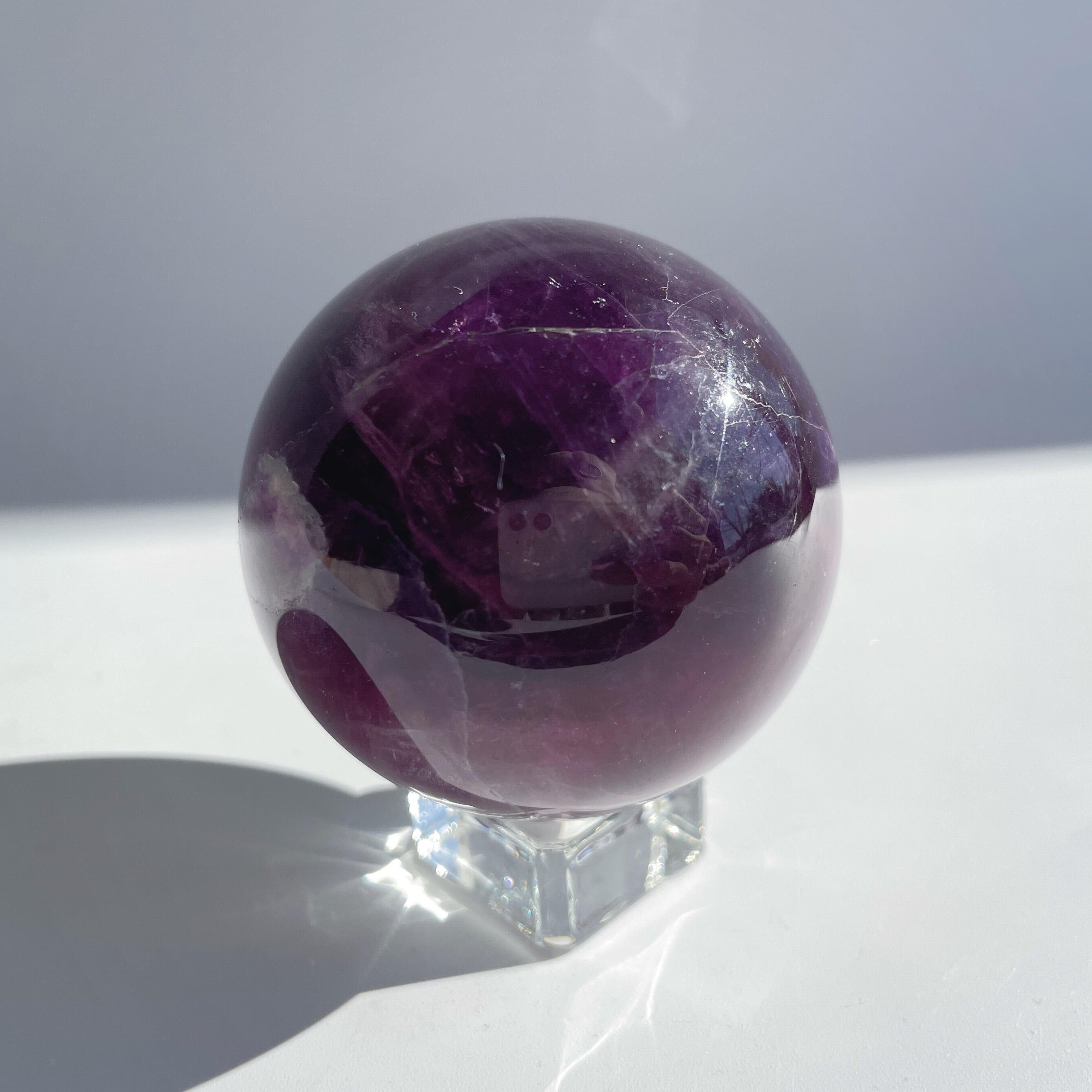 パープルフローライト スフィア（丸玉）04◇Purple Fluorite Sphere