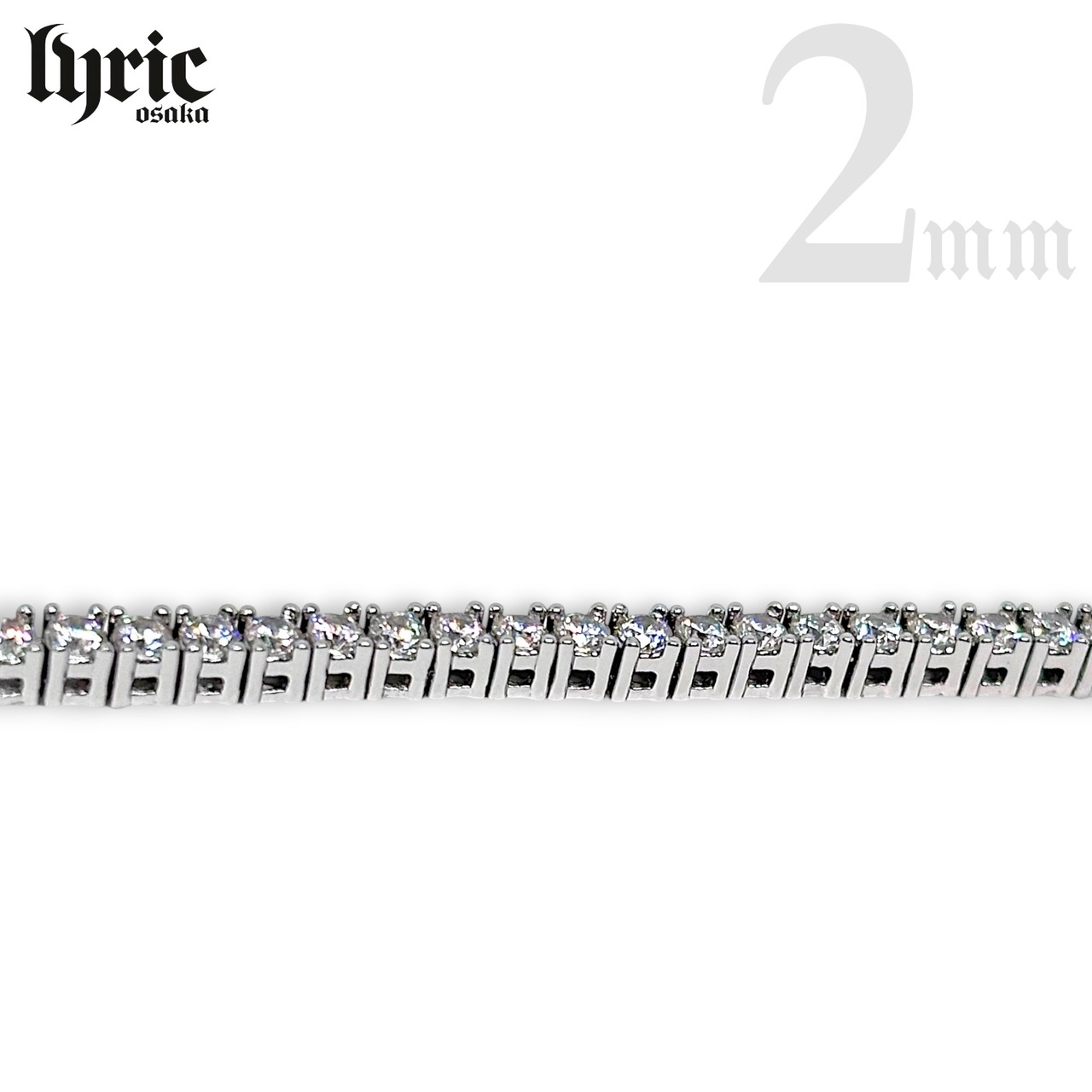 2mm 45cm  luxury tennis necklace silver