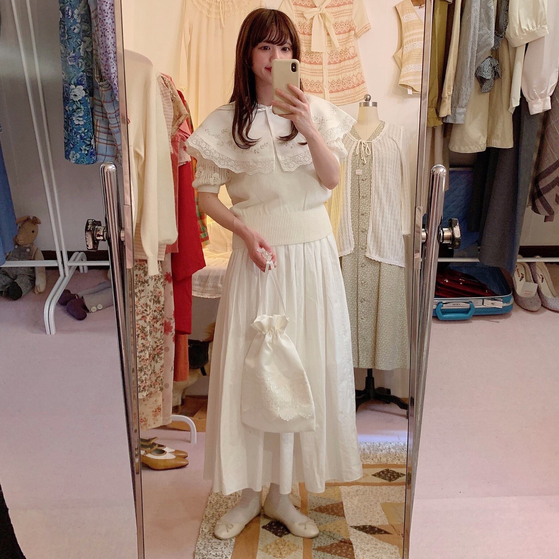 white flower lace big collar