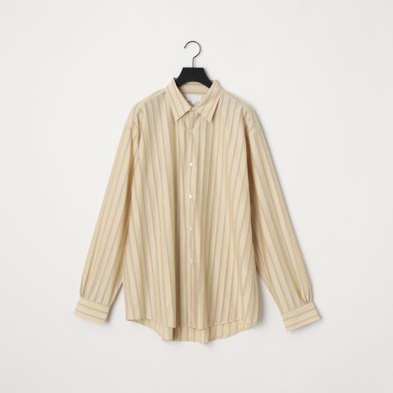 LAST1】 46G Atmosphere Stripe Shirt(BEIGE) | PiuLoro(ピウロロ 